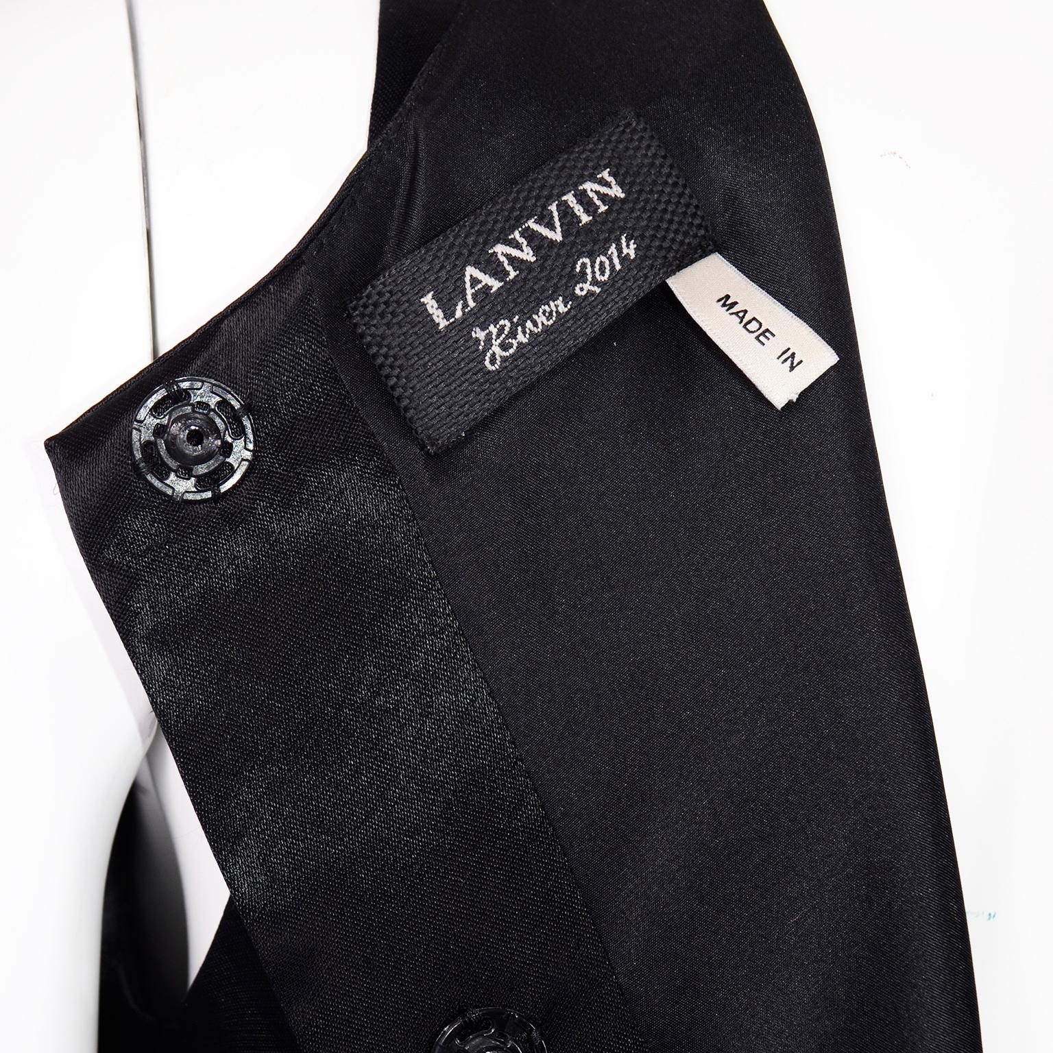 Alber Elbaz Lanvin Fall Winter 2014 Sleeveless Black Eyelash Fringe Evening Top 2