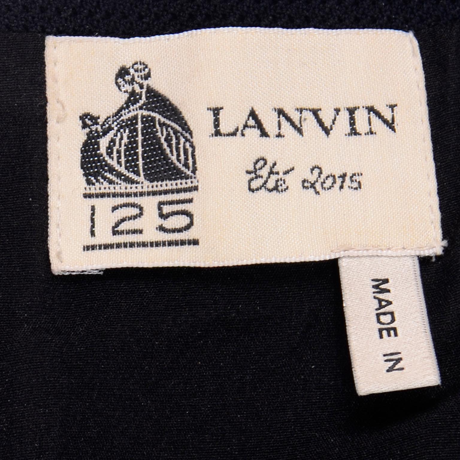 Alber Elbaz Lanvin Resort 2015 Midnight Blue Sleeveless Dress With Rhinestones 5