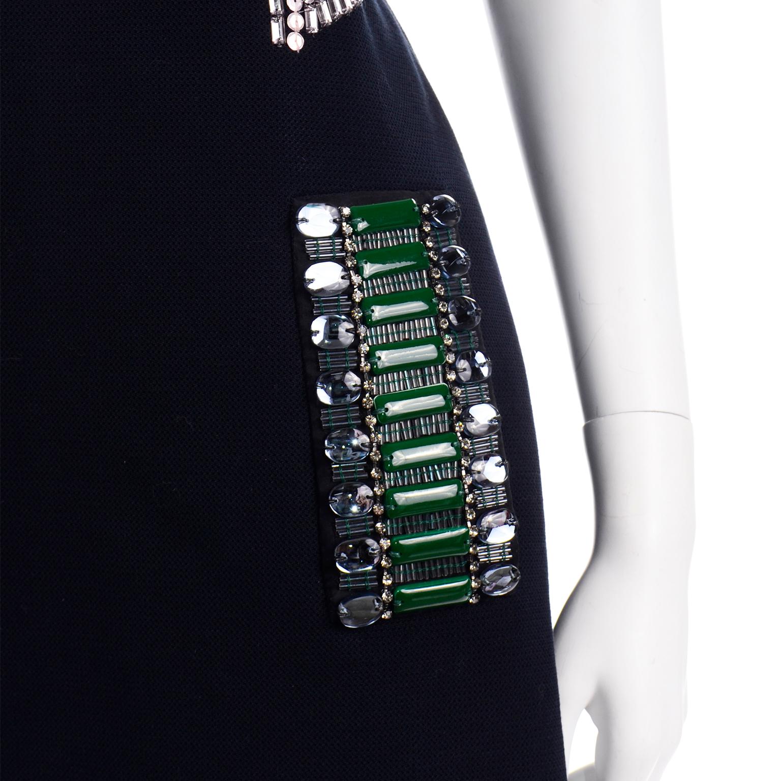 Alber Elbaz Lanvin Resort 2015 Midnight Blue Sleeveless Dress With Rhinestones 2