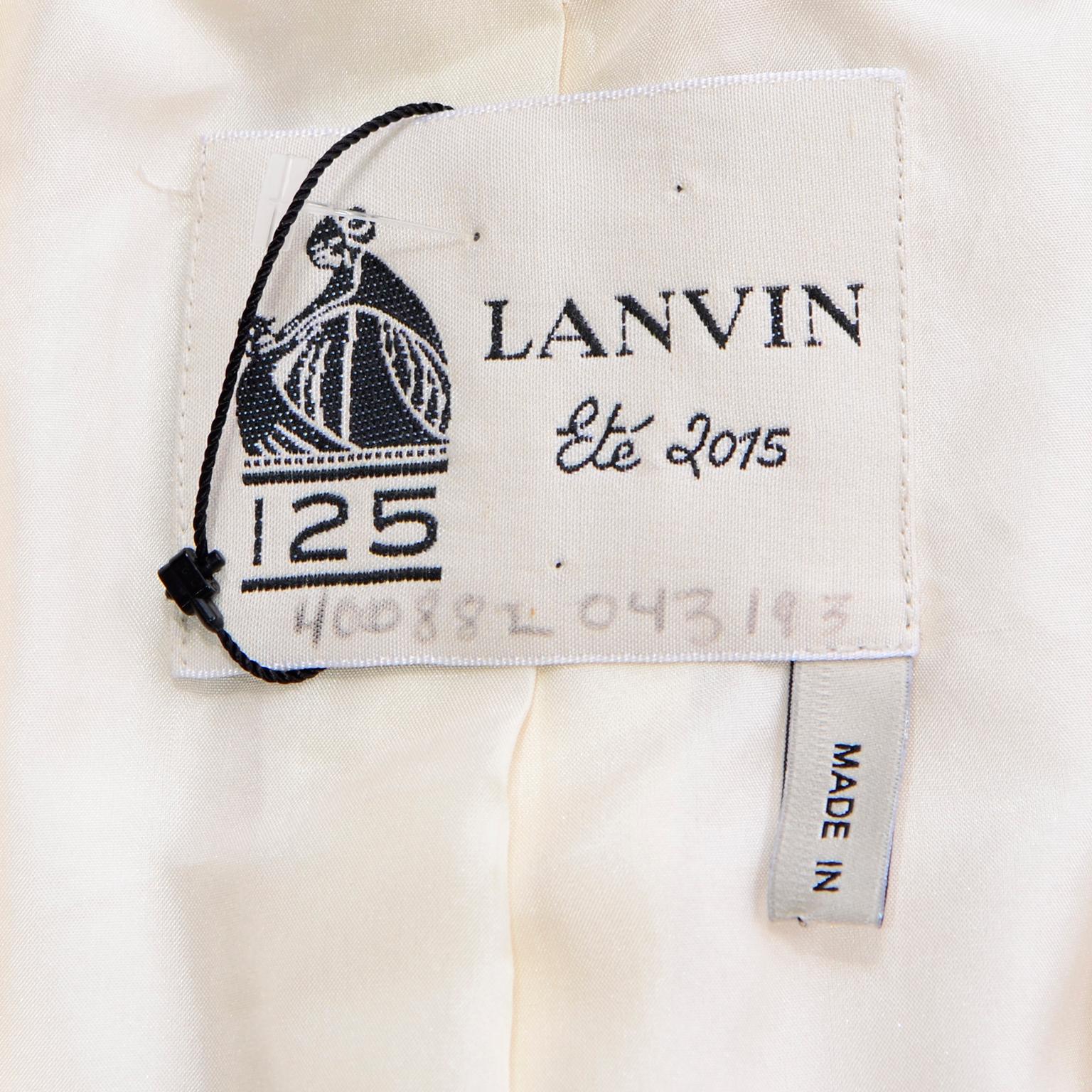 Alber Elbaz Lanvin Spring 2015 Cream Cutaway Tuxedo Style Jacket 4