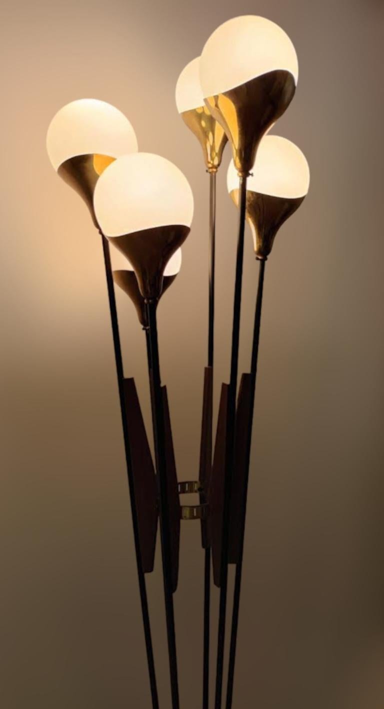 Brass Alberello Floor Lamp by Stilnovo For Sale