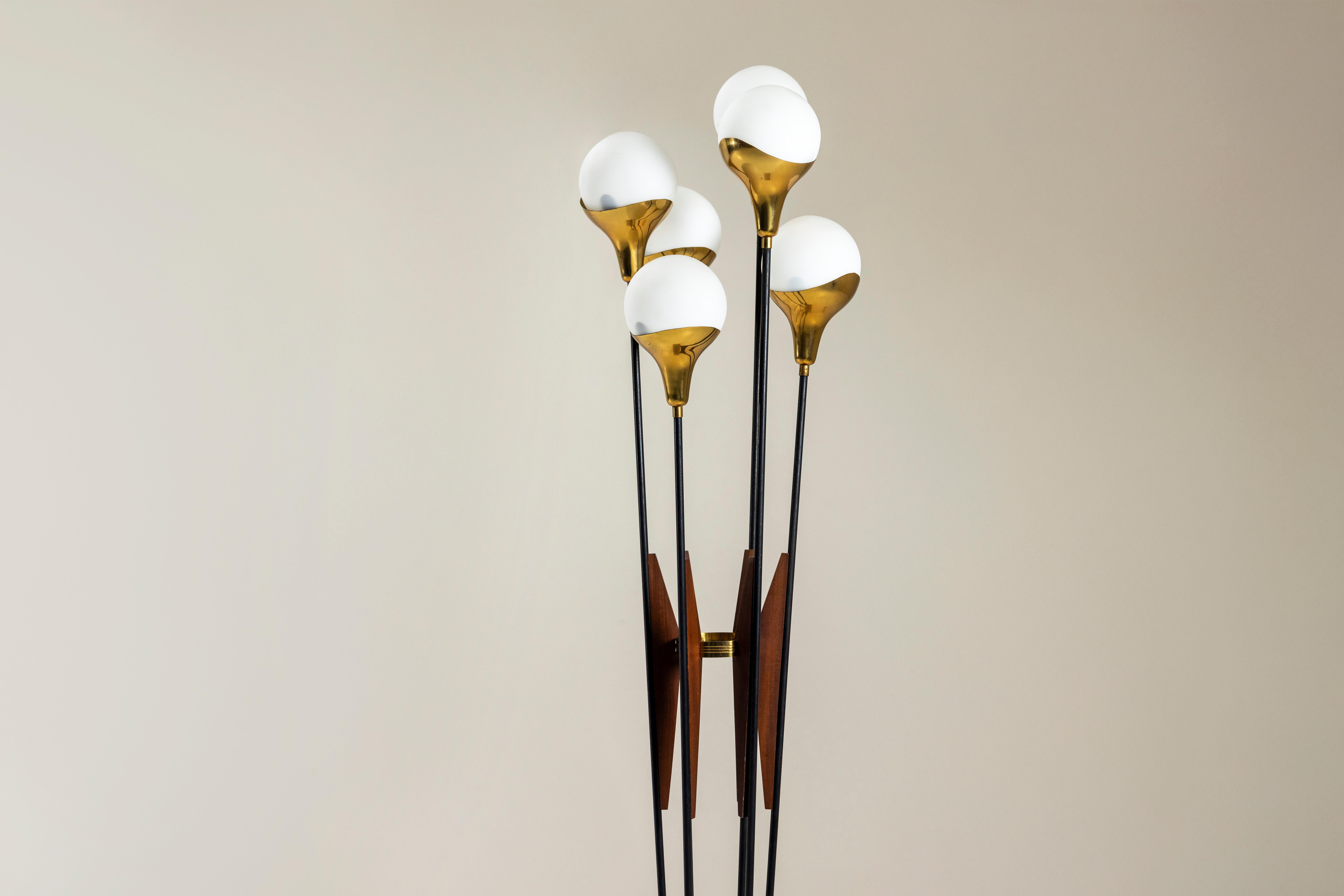 Alberello Floor Lamp with Brass and Marble by Stilnovo, Italy 1960s 5