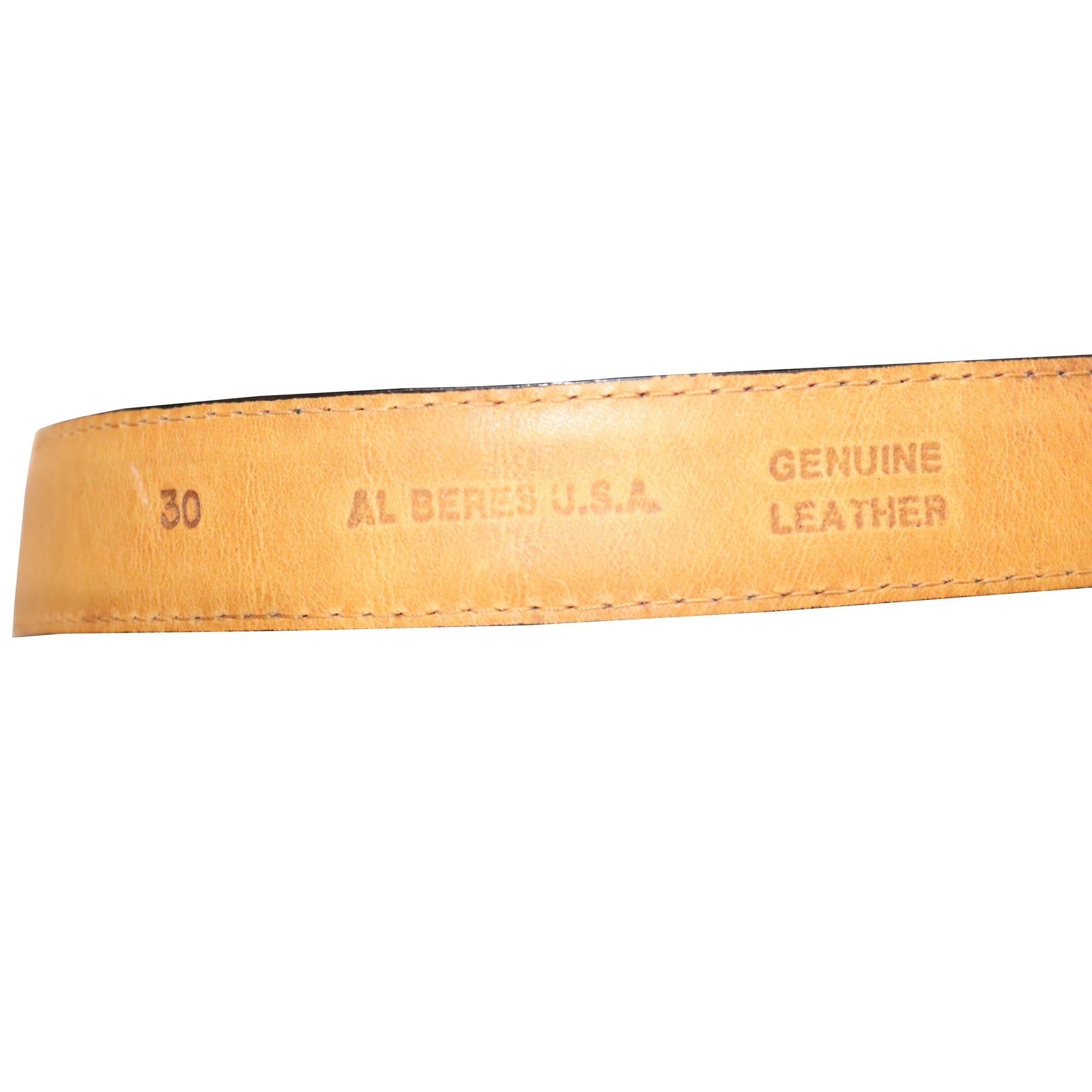 Alberes Black Leather Belt W/ Gold Accents For Sale 3