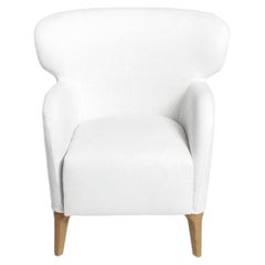 Albereta - Tall, Wide Wrap-Around Backrest Armchair with Solid Ash Wood Feet