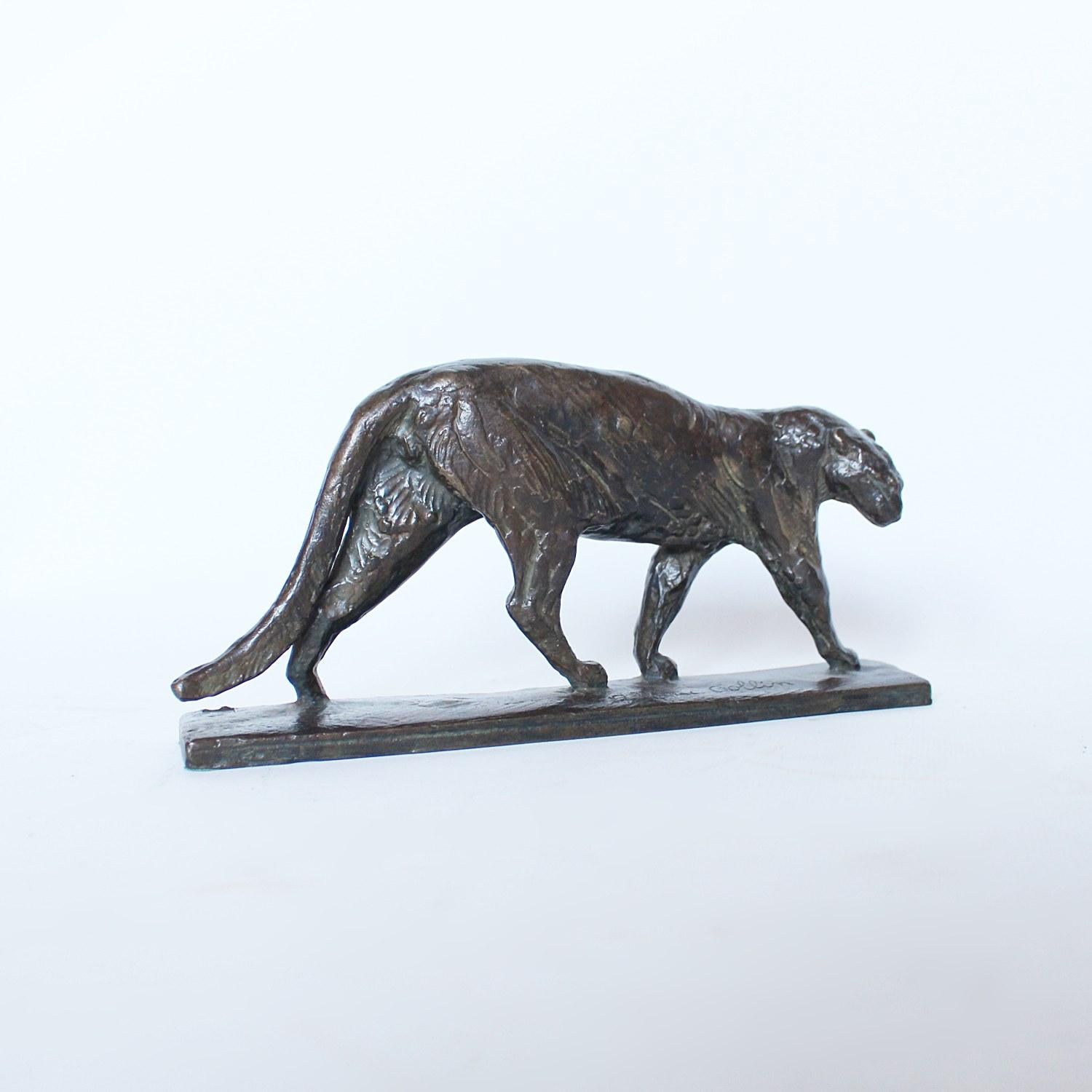 An Art Deco, patinated bronze study of a prowling panther, set over an integral base. Signed Alberic Collin and stamped with foundry mark to cast. 

The name of Albéric Collin is highly sought after amongst private collectors of animal sculpture