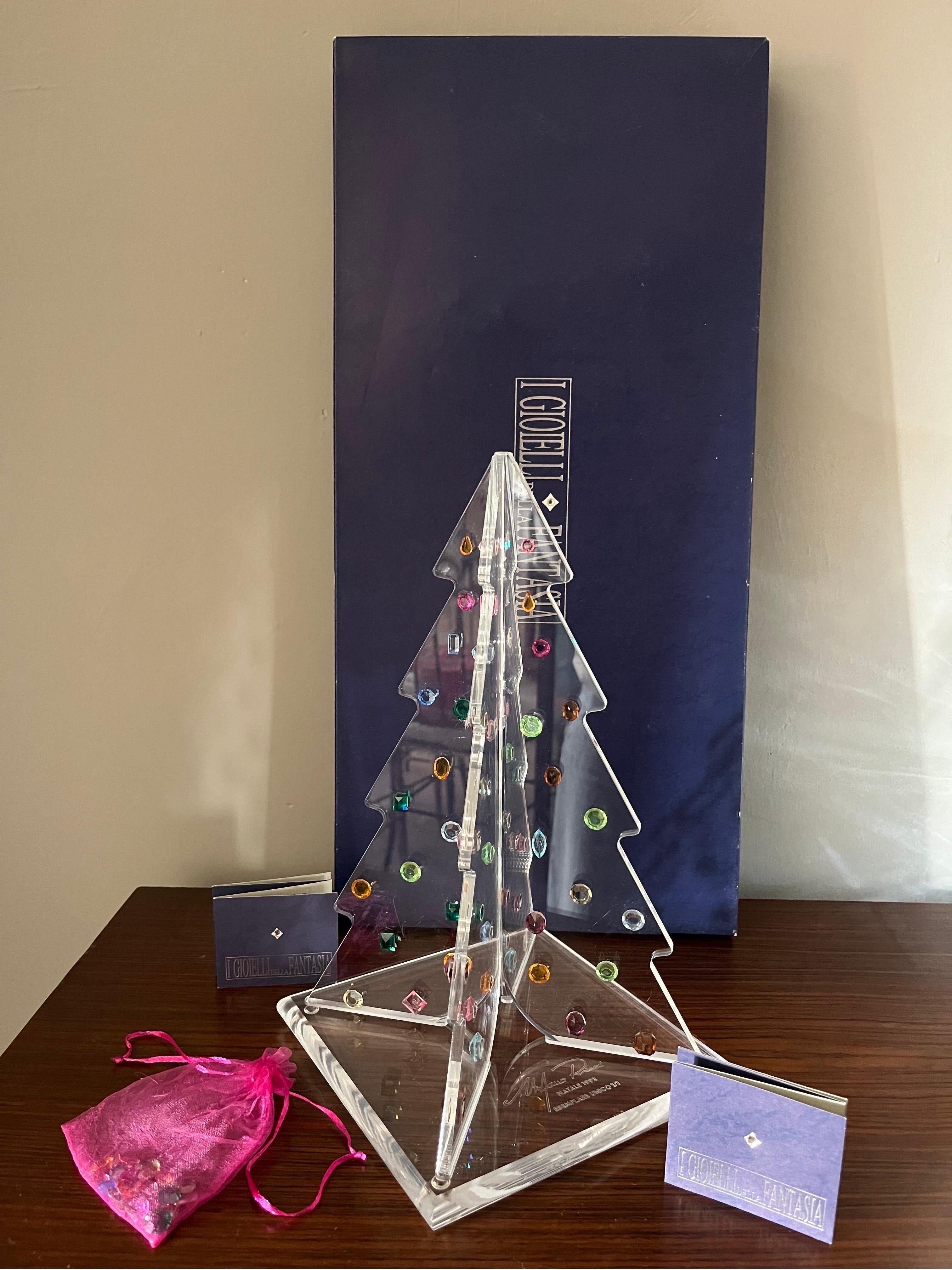 Late 20th Century Albero di Natale Plexiglas e Cristalli Swarovski esemplare unico 1992 For Sale