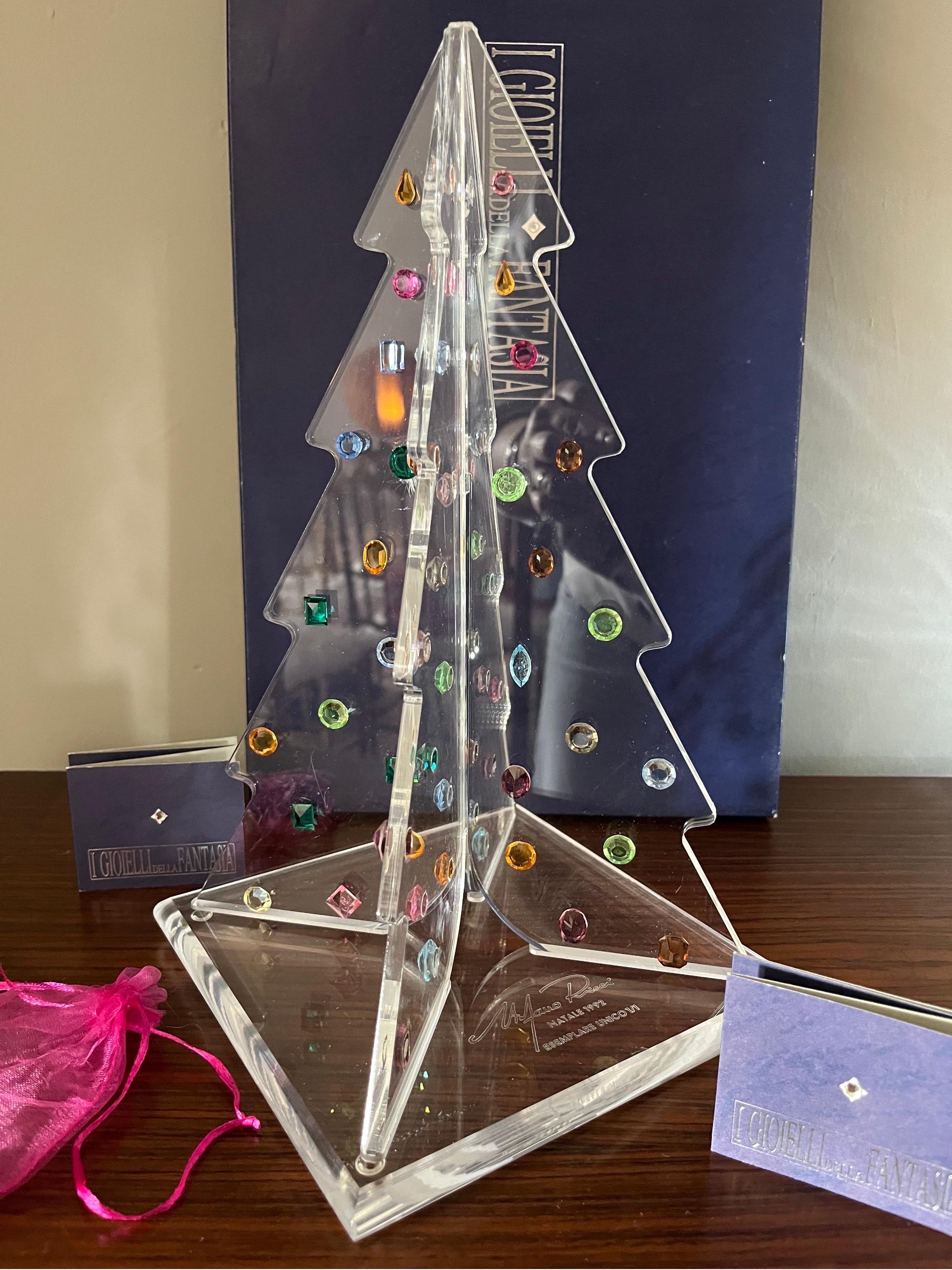 Crystal Albero di Natale Plexiglas e Cristalli Swarovski esemplare unico 1992 For Sale
