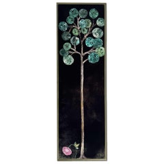 Albero Tapiz de terciopelo de seda pintado a mano