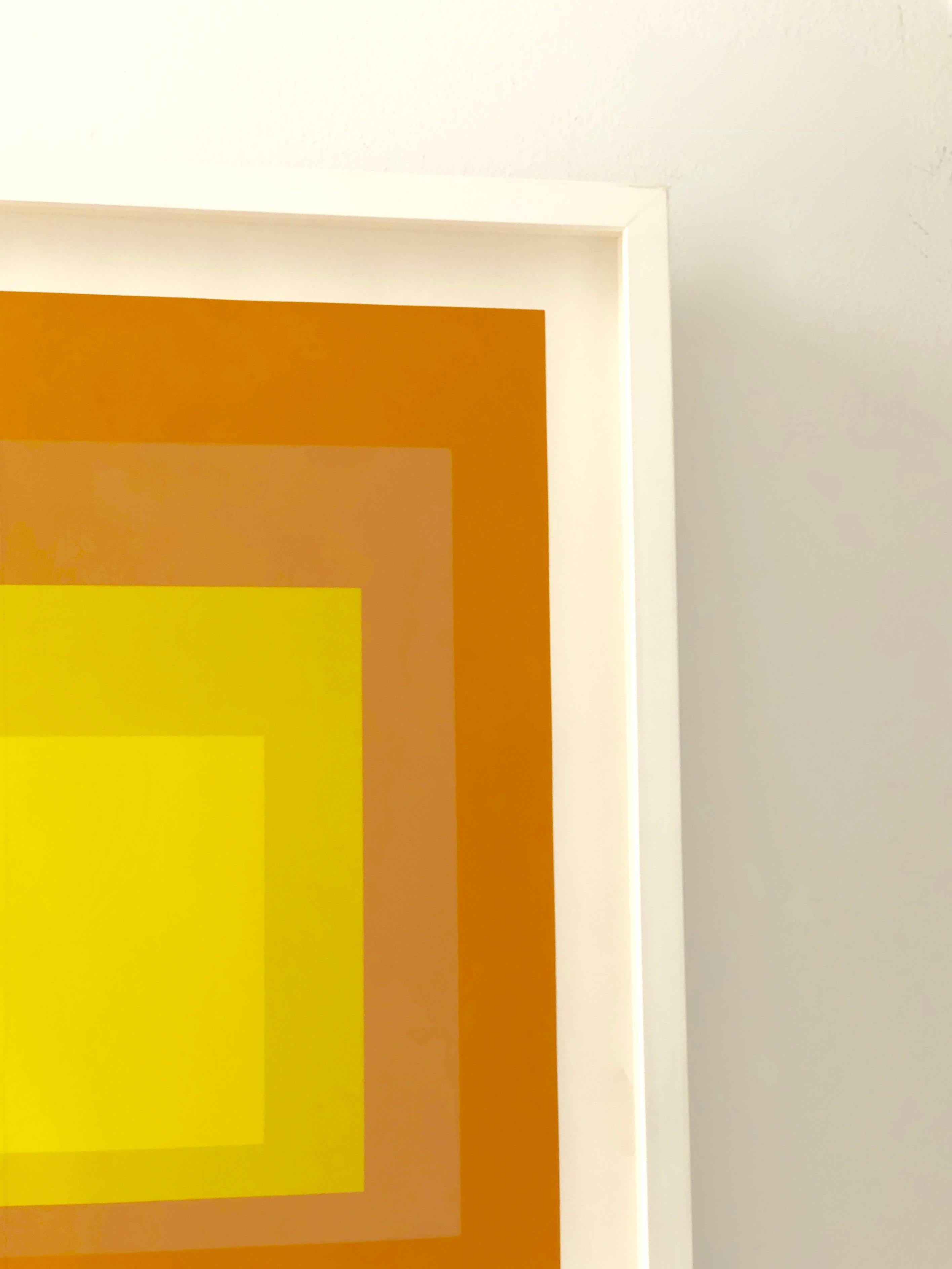 Albers Yellow and Oranges Silkscreen, Interaction of Color Homage to the Square 3