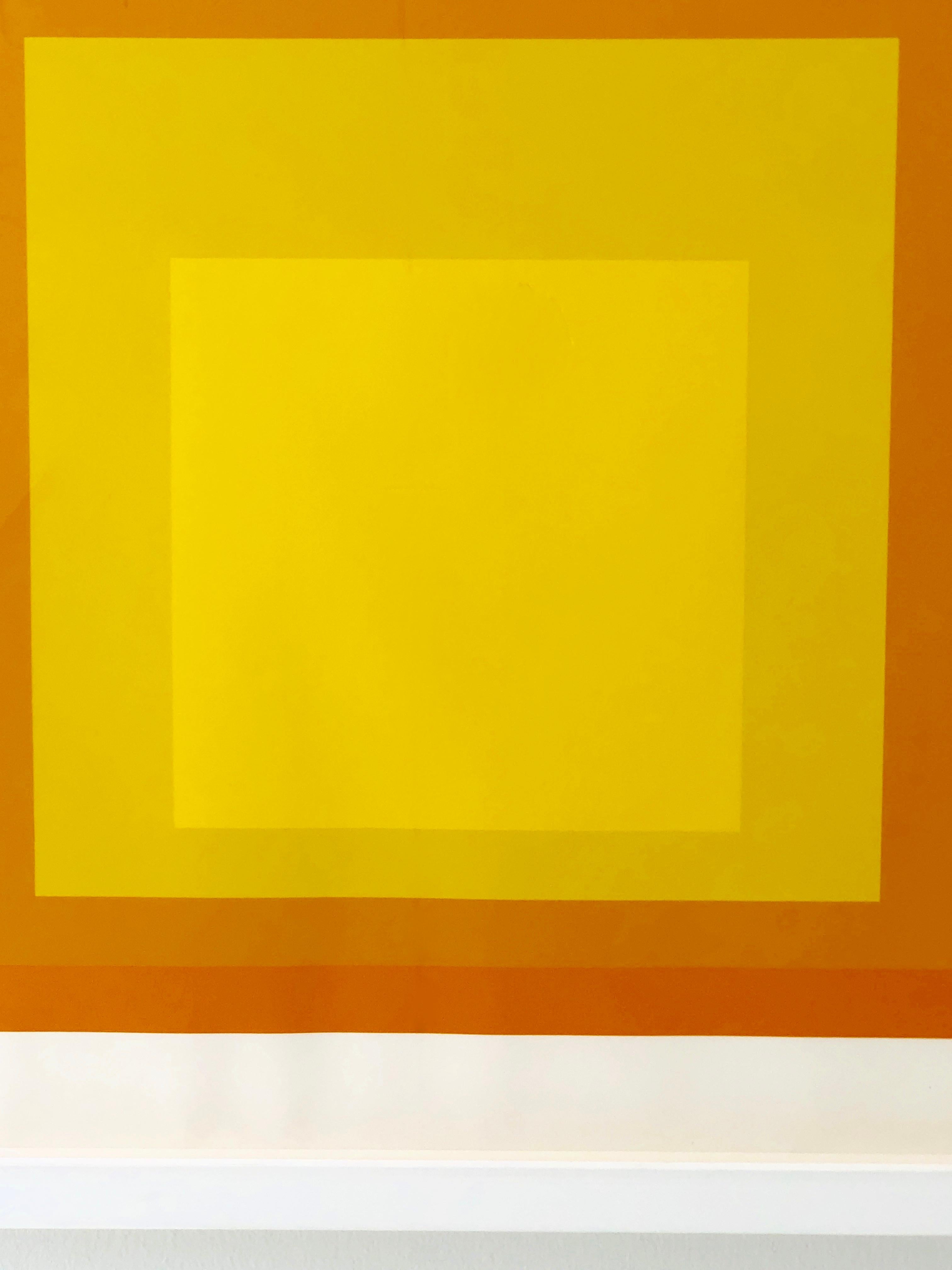 Albers Yellow and Oranges Silkscreen, Interaction of Color Homage to the Square 4