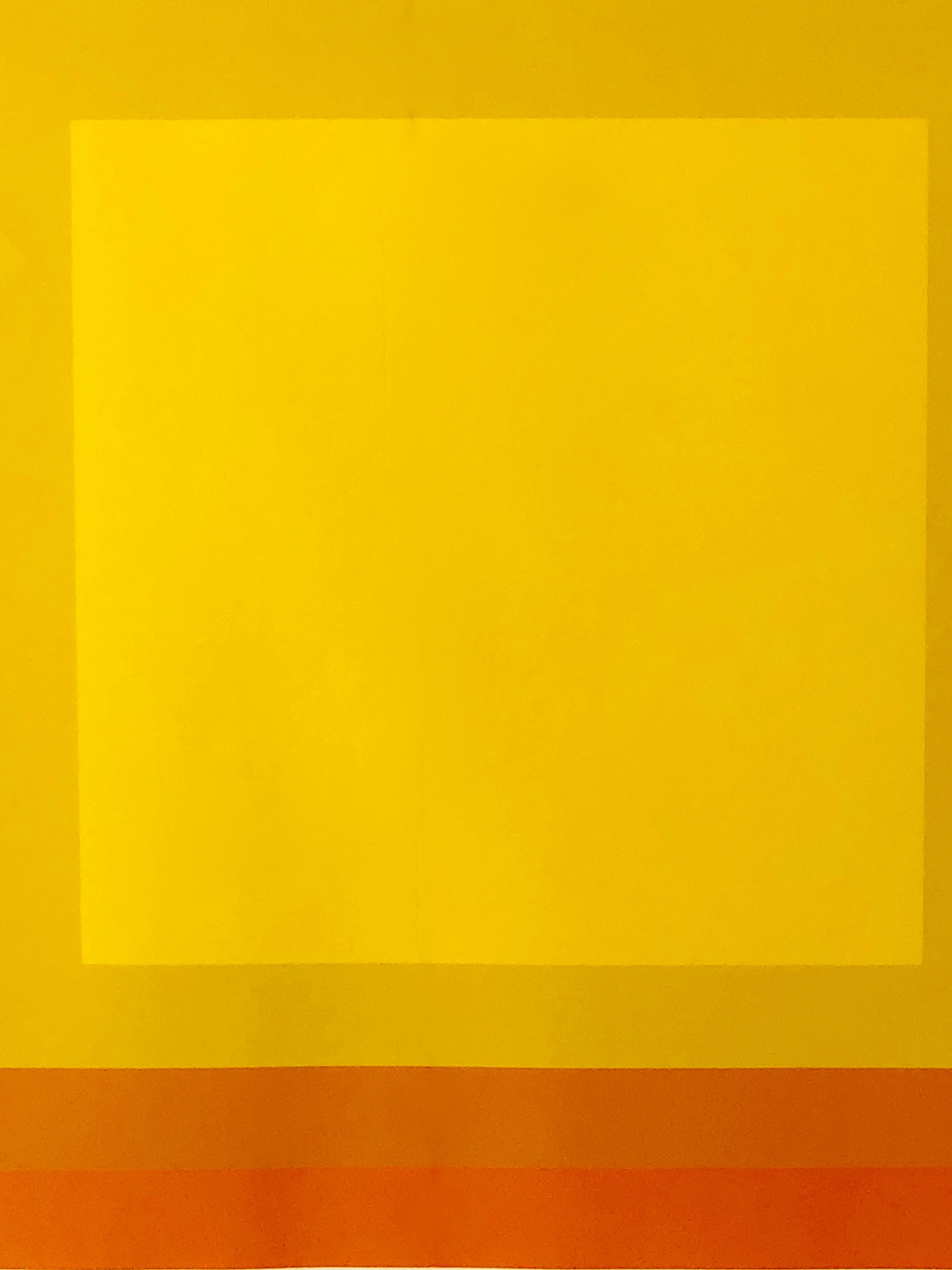 Albers Yellow and Oranges Silkscreen, Interaction of Color Homage to the Square 5