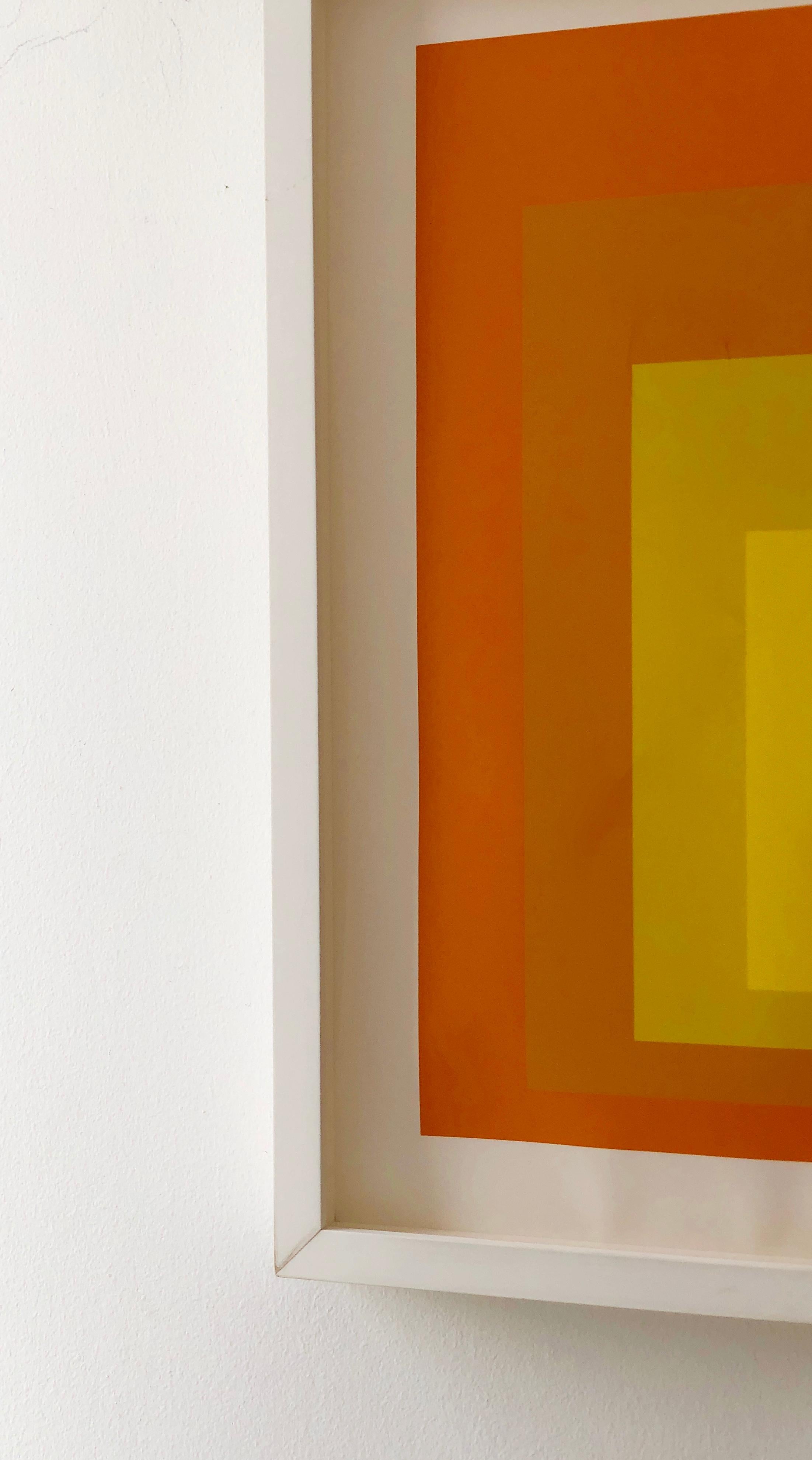 Albers Yellow and Oranges Silkscreen, Interaction of Color Homage to the Square 1