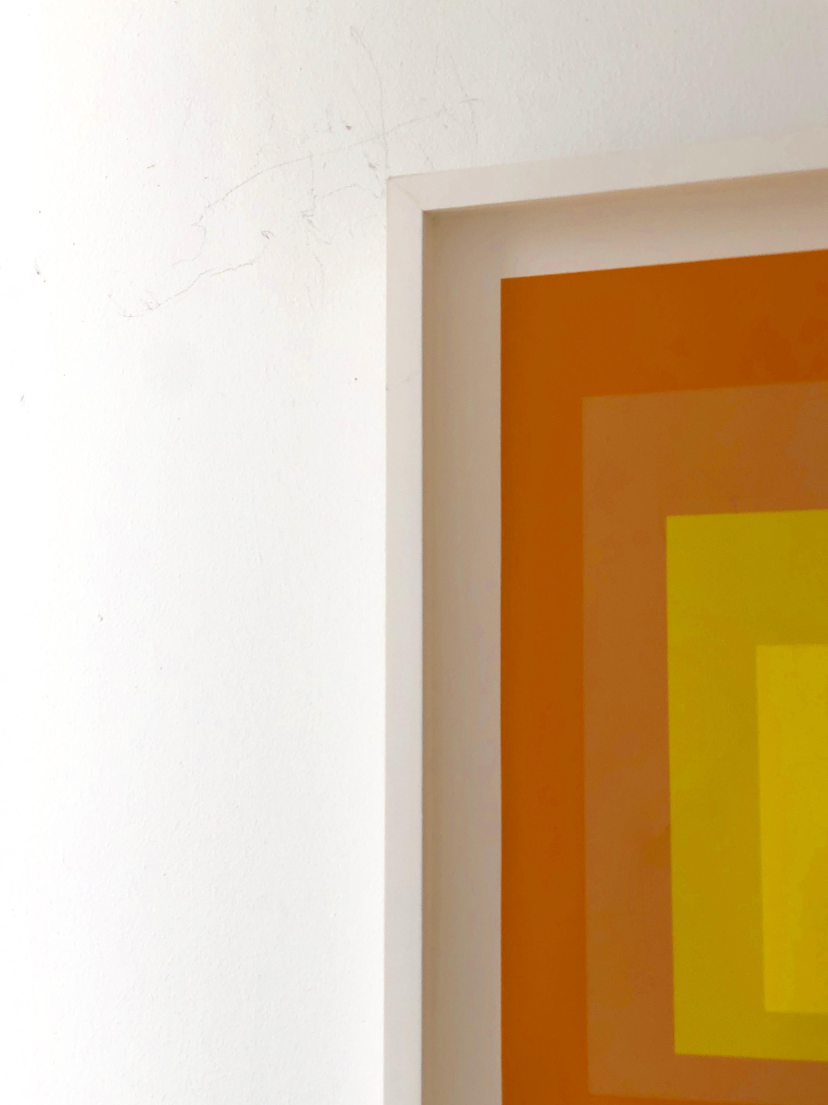 Albers Yellow and Oranges Silkscreen, Interaction of Color Homage to the Square 2