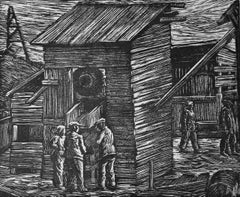 "Hormigonera, Moscú": Grabado xilográfico de principios del siglo XX de Albert Abramovitz