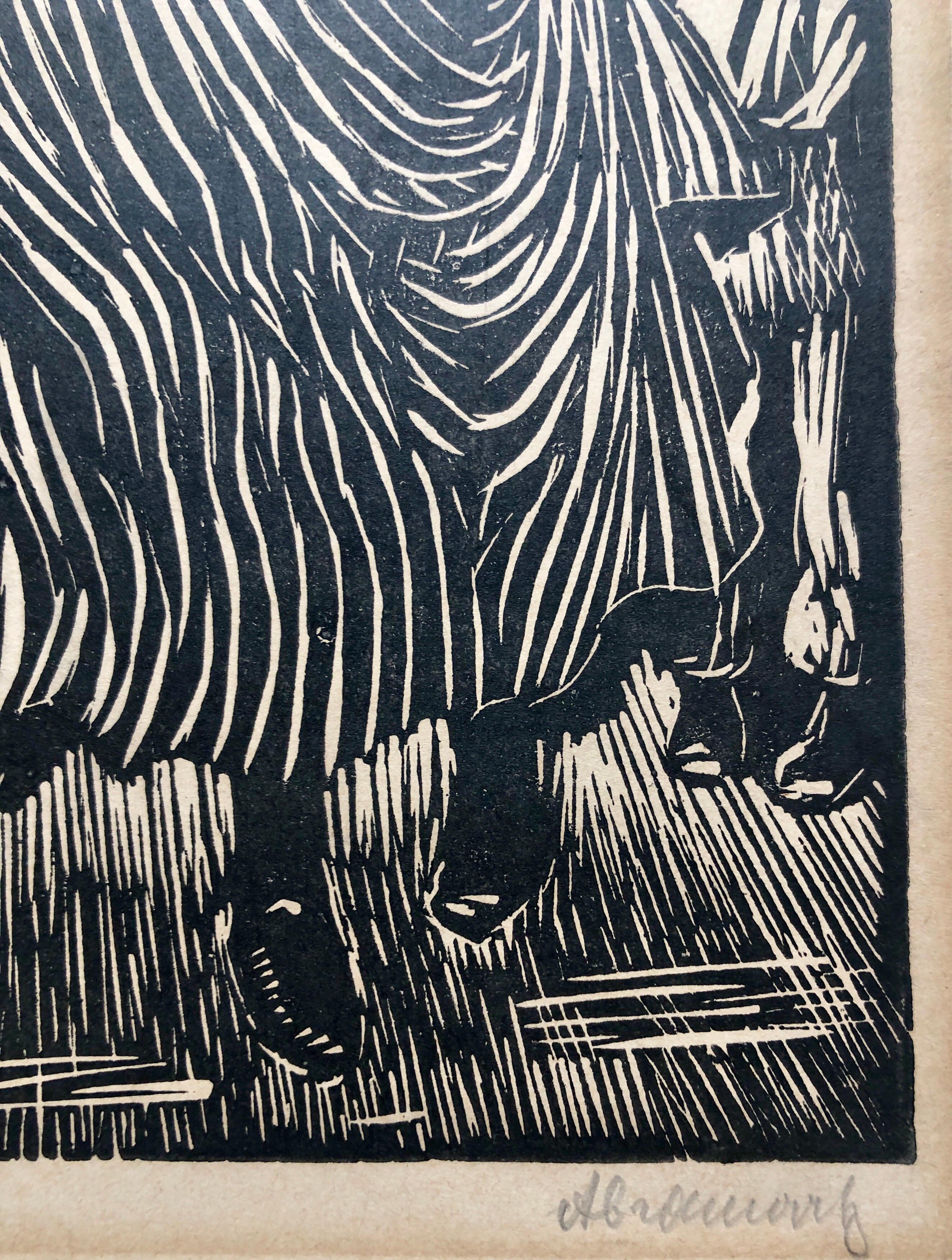 Algunos de sus grabados fueron publicados por la WPA. Se trata de un grabado en madera firmado a lápiz. De una edición pequeña. 

Albert Abramovitz (1879-1963), nacido en Riga, Letonia, el 24 de enero de 1879. Estudió arte en la Escuela Imperial de