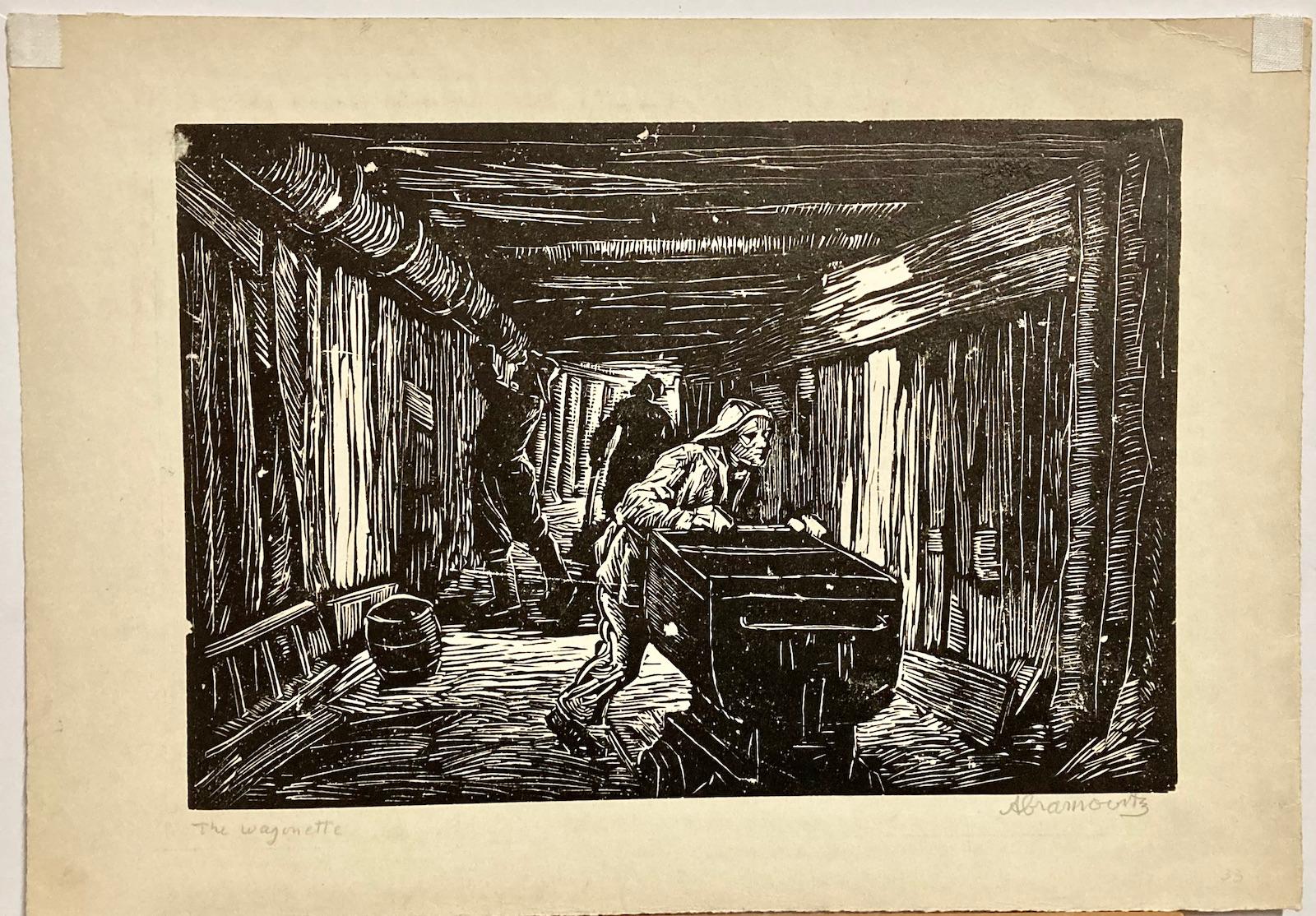 Die Wagonette (Moskauer U-Bahn) – Print von Albert Abramovitz