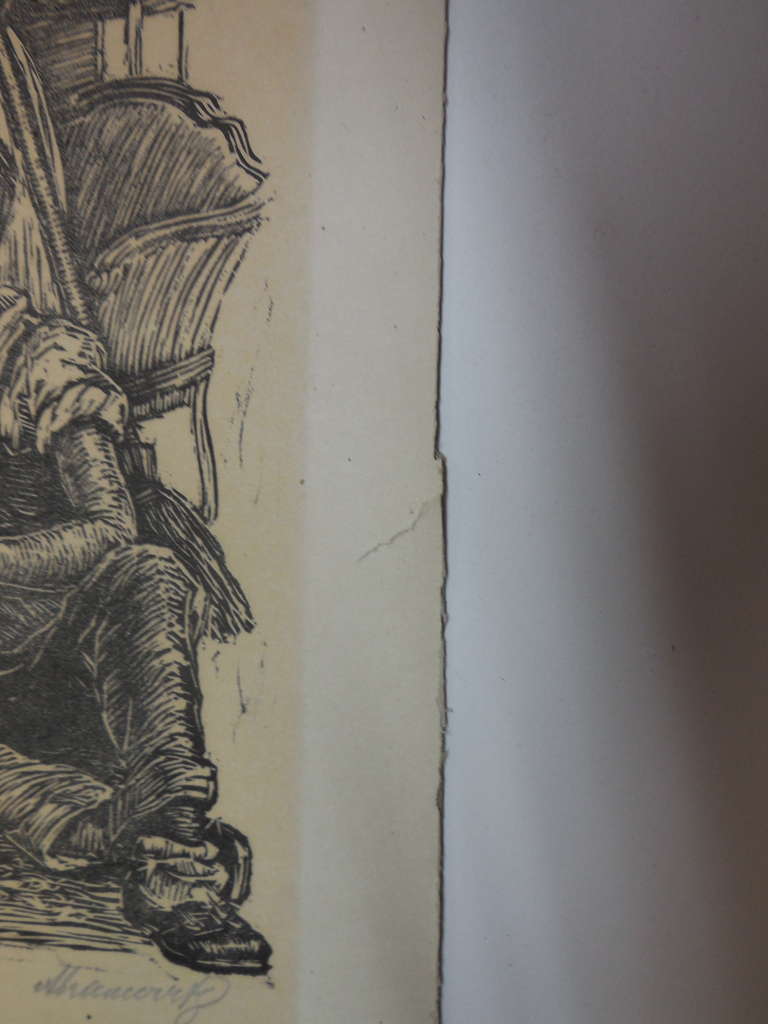 Stampa xilografica originale firmata a matita in edizione limitata dell'epoca della grande depressione. degli anni '30.

Albert Abramovitz, 1879-1963

Nata a Riga, in Lettonia, Abramovitz ha studiato arte alla Imperial Art School di Odessa e alla
