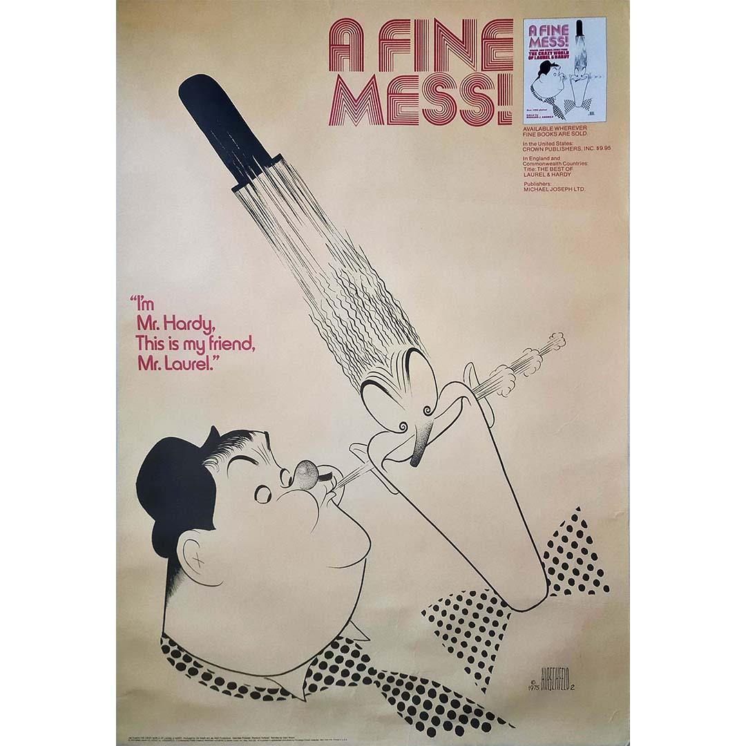 1975 original poster A Fine Mess! The Crazy World of Laurel & Hardy - Print by Albert Al Hirschfeld