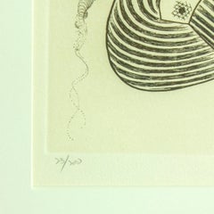 1982 "George Burns" original etching by Al Hirschfeld. Hand signed and numbered.