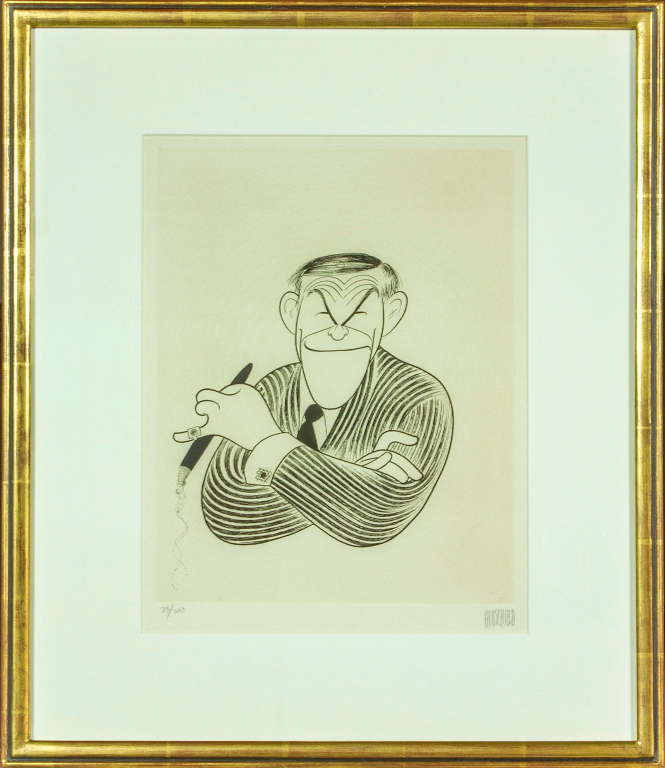 1982 "George Burns" original etching by Al Hirschfeld. Hand signed and numbered.