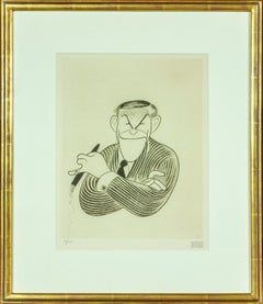1982 "George Burns" original etching by Al Hirschfeld. Hand signed and numbered.