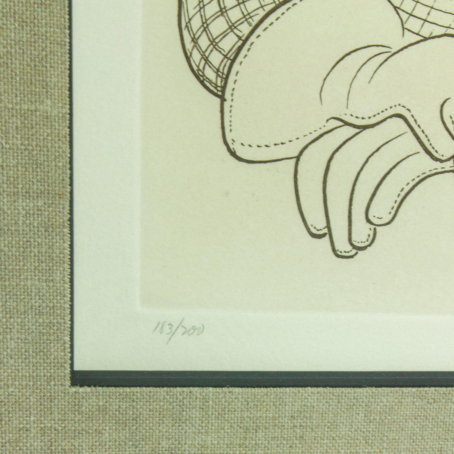 Gravure originale de 1982 « John Wayne » par Al Hirschfeld. Signé et numéroté à la main. - Print de Albert Al Hirschfeld