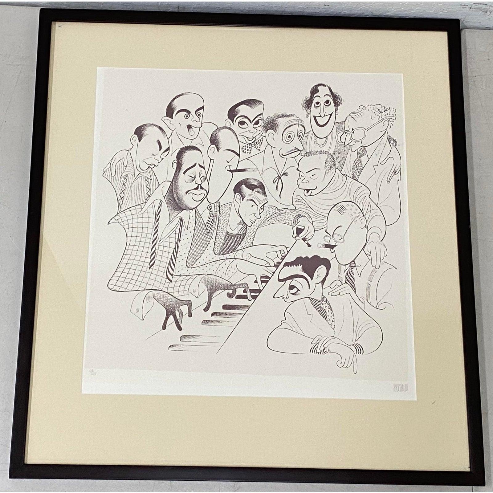 Albert Al Hirschfeld Portrait Print - Al Hirschfeld "American Popular Song: Great Songwriters" Etching C.1983