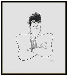AL HIRSCHFELD Color Lithograph Hand Signed Caricature Rare Jay Leno Art Albert