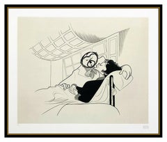 Al Hirschfeld Original Etching Hand Signed Caricature Pavarotti Scotto La Boheme