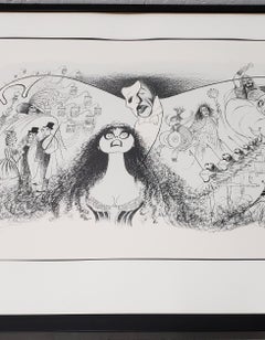 Al Hirschfeld "Phantom of the Opera" Signed Lithograph Printers Proof, circa 988