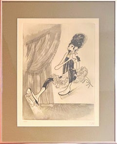 Barbara Streisand in Funny Girl, Pop Art Etching by Al Hirschfeld