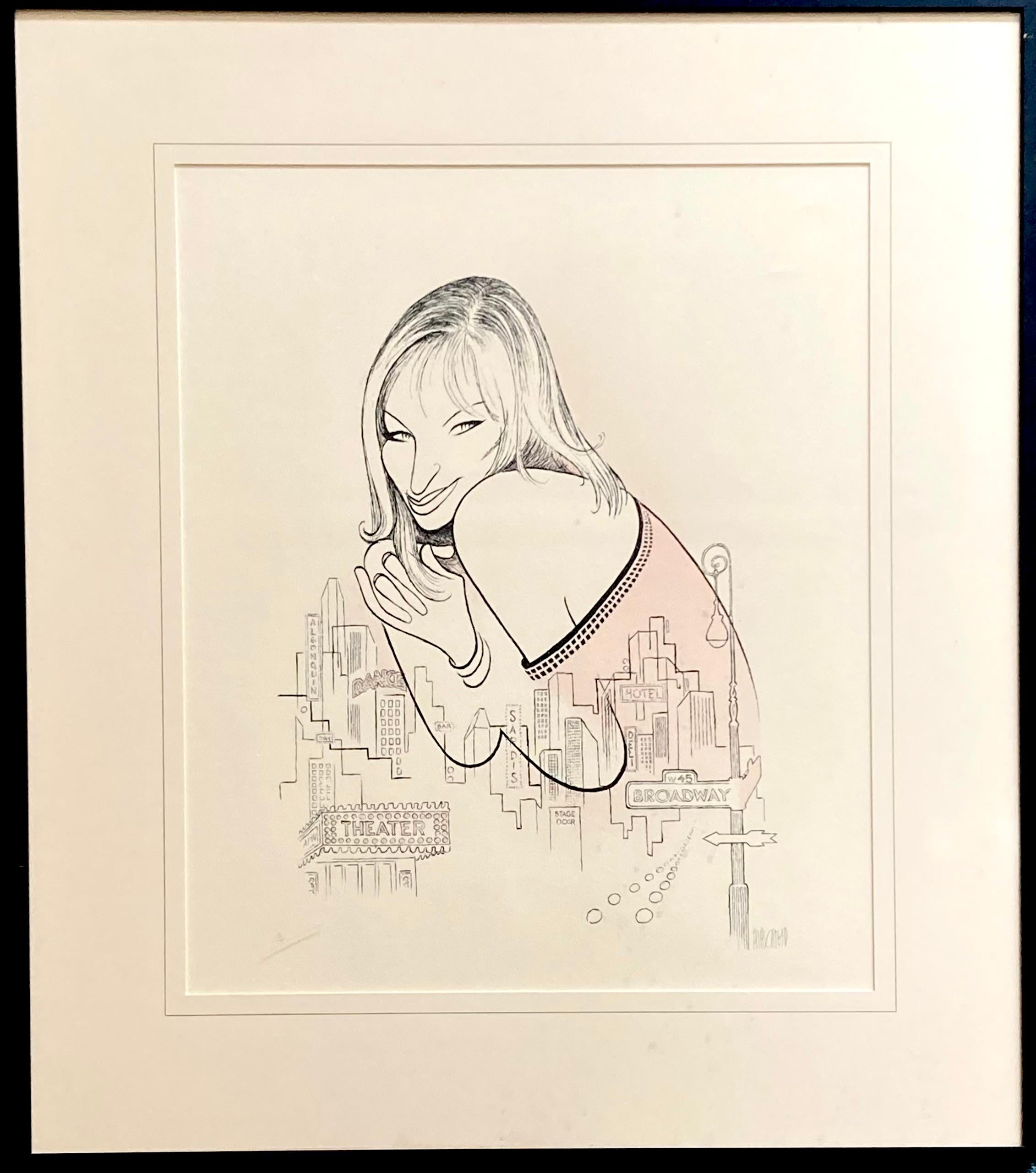“Barbra Streisand” - Print by Albert Al Hirschfeld