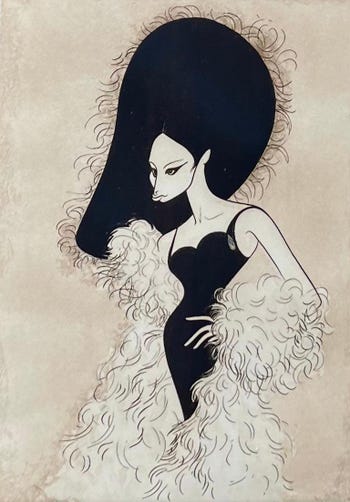 Lithograph of Barbra Streisand in The Belle of 14th Street, 1973