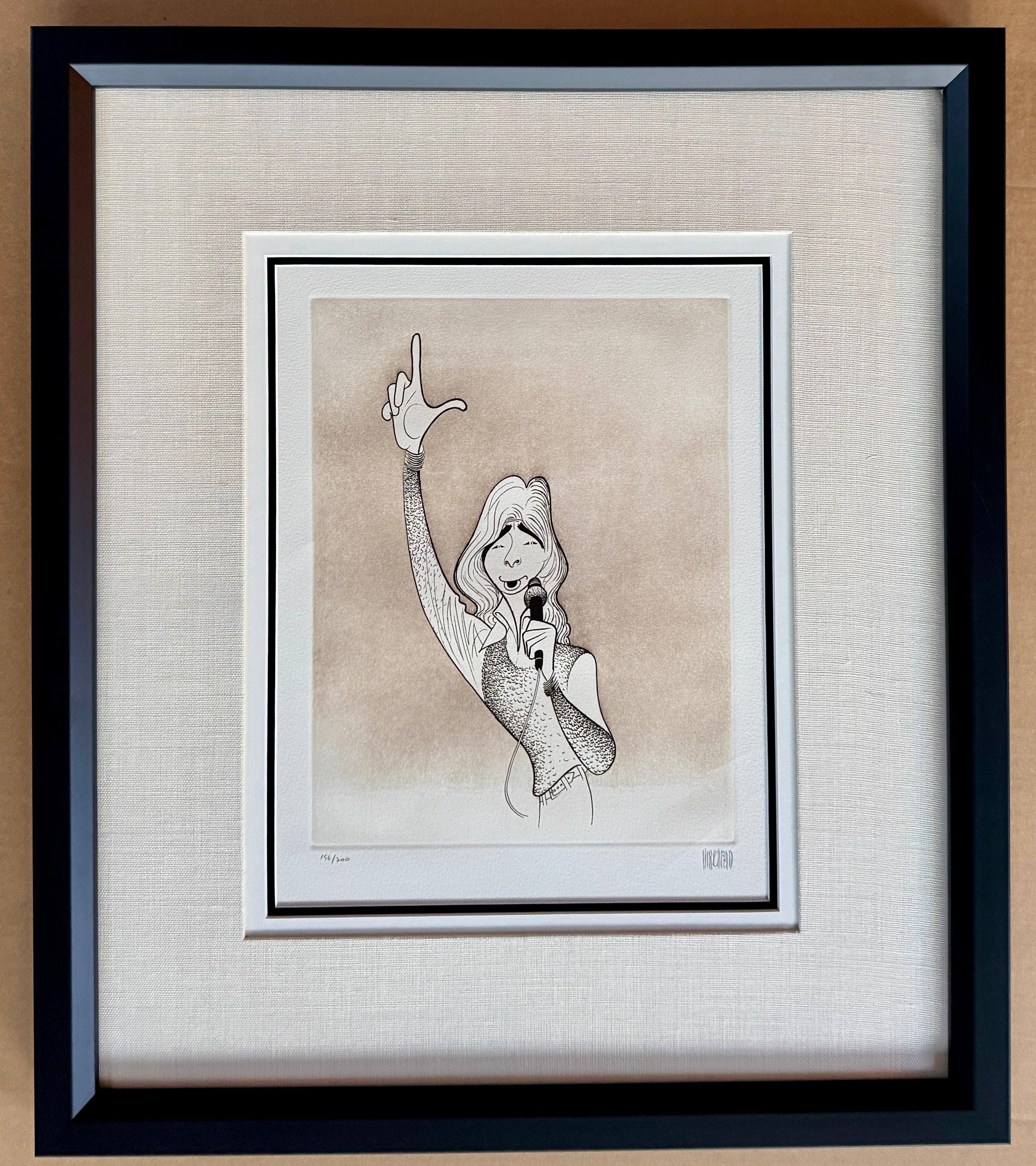 Barry Manilow en concierto Leyenda de la música Estrella del pop Grammys Litografía NYT Publicado LGBT - Print Rendimiento de Albert Al Hirschfeld