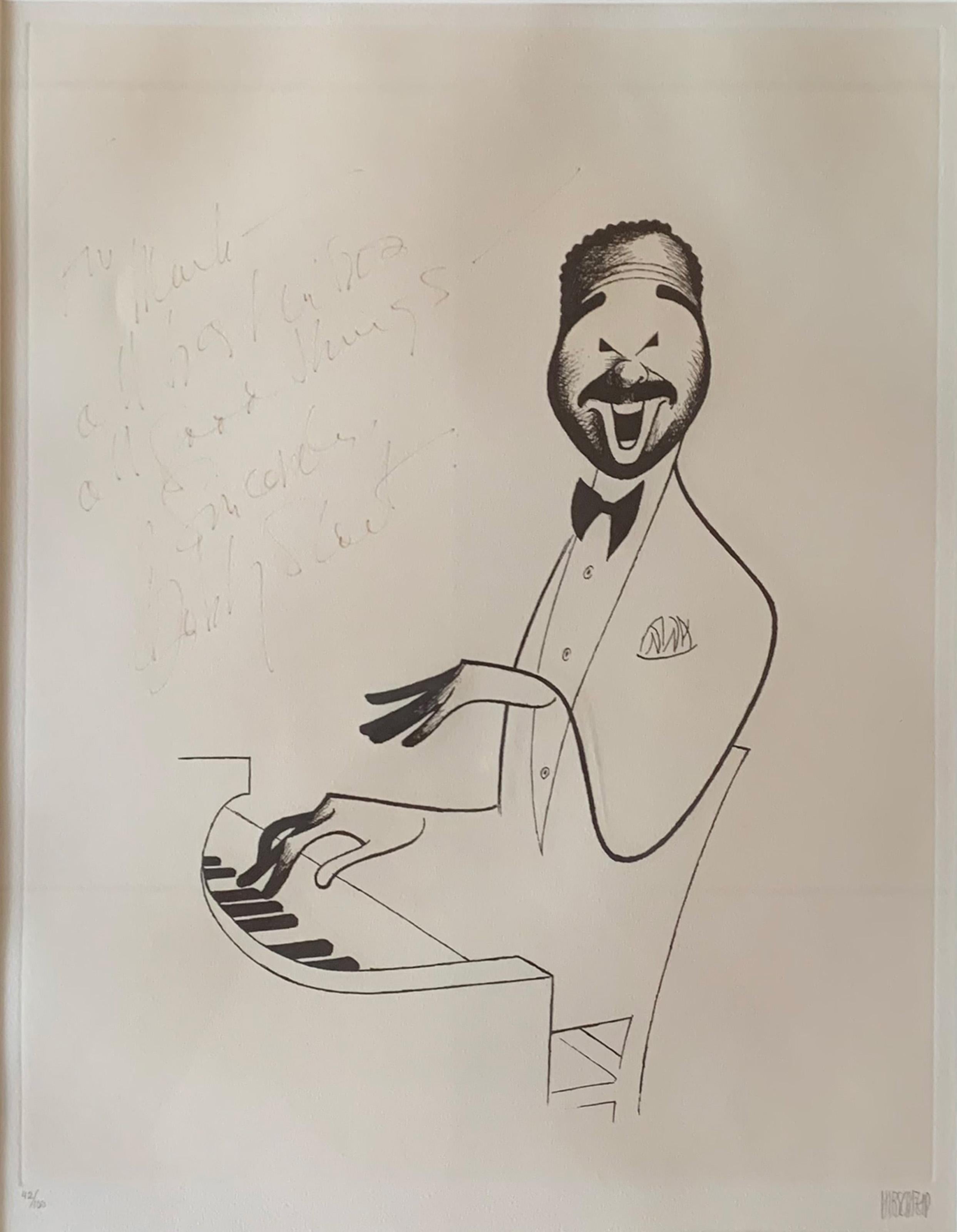 Bobby Short, Pop-Art-Lithographie von Al Hirschfeld – Print von Albert Al Hirschfeld
