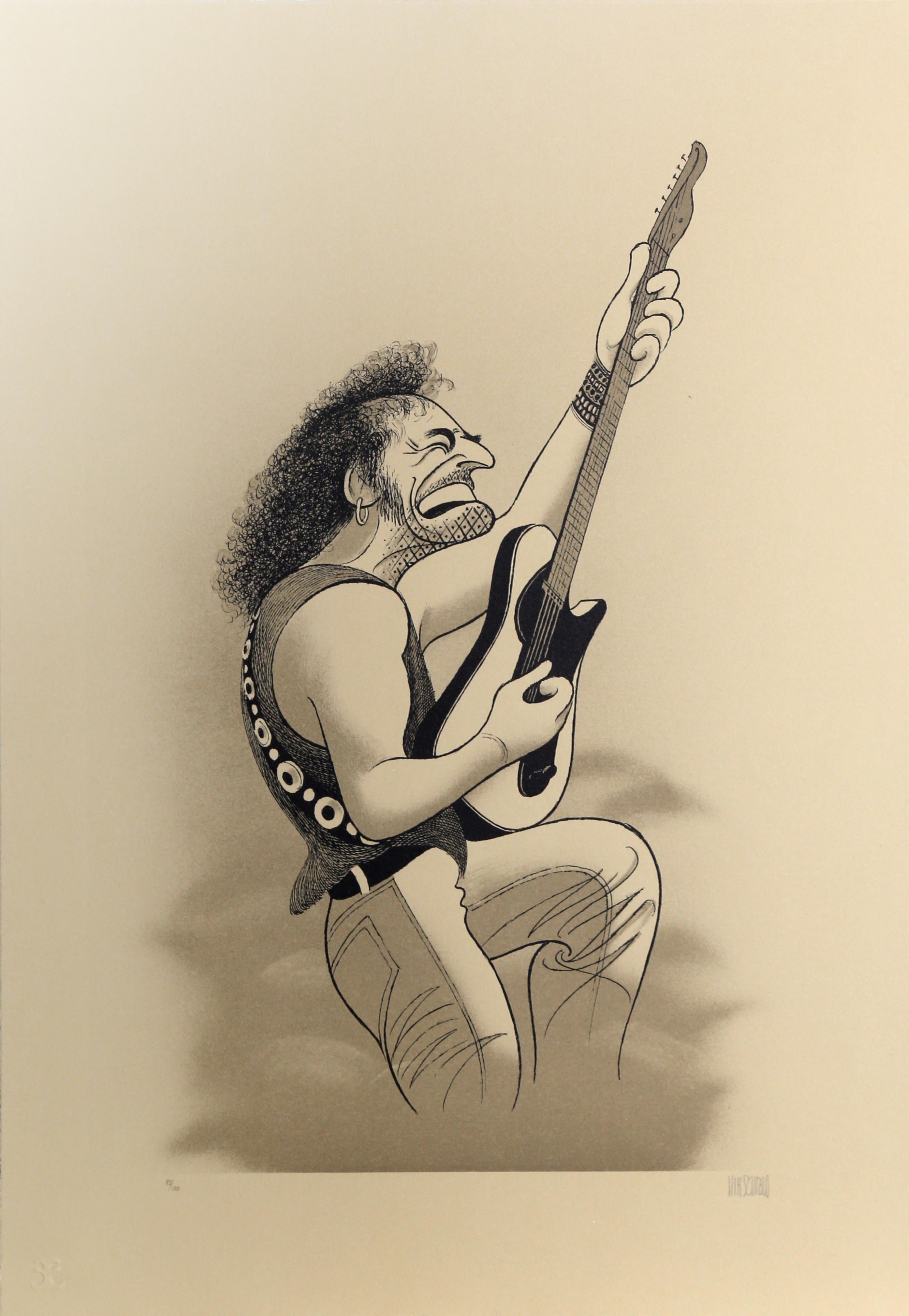 Albert Al Hirschfeld Figurative Print - Bruce Springsteen by Al Hirschfeld