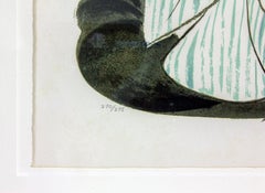 "Bunraku" framed, hand-signed lithograph from "Kabuki Suite" by Al Hirschfeld