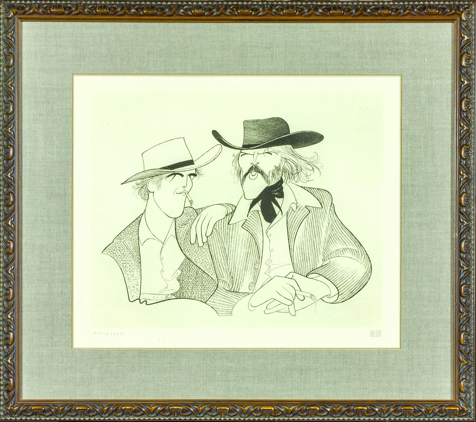 "Butch Cassidy & Sundance Kid" original etching by Al Hirschfeld. Deluxe Edition