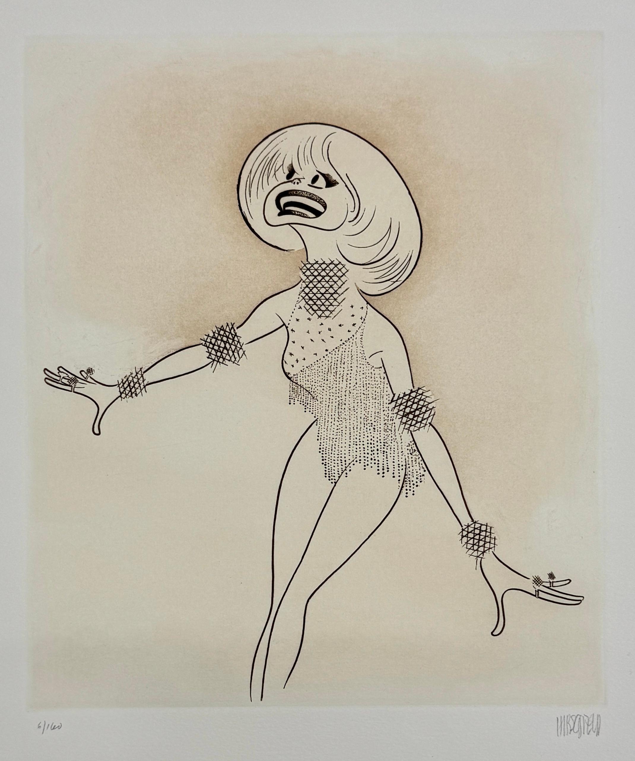 Albert Al Hirschfeld Figurative Print - Carol Channing LORELEI Broadway Legend Tony Awards 20th Century Lithograph