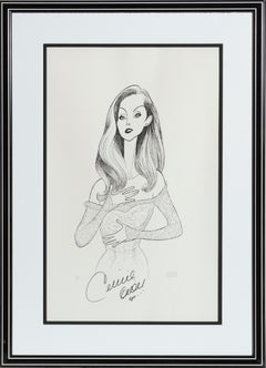 Celine Dion, Autographed Caricature by Al Hirschfeld