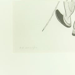 "Charlie Chaplin (Back)" original lithograph by Al Hirschfeld. Artist proof.