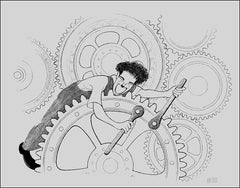 "Charlie Chaplin, Modern Times", 1992, Lithograph by Al Hirschfeld