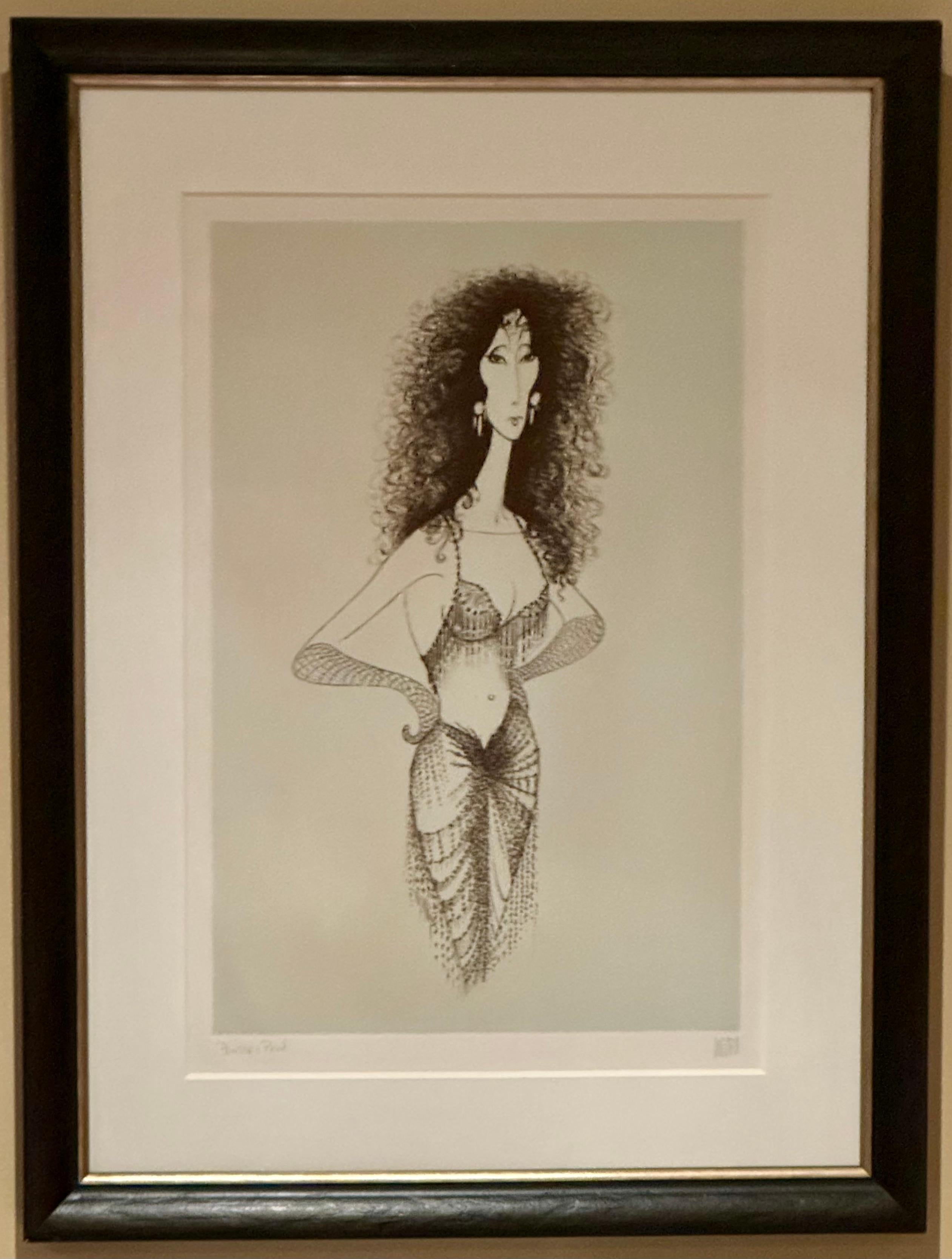 Cher Icone Diva gay Superstar Oscar Grammy Dea contemporanea della musica pop - Print Performance di Albert Al Hirschfeld