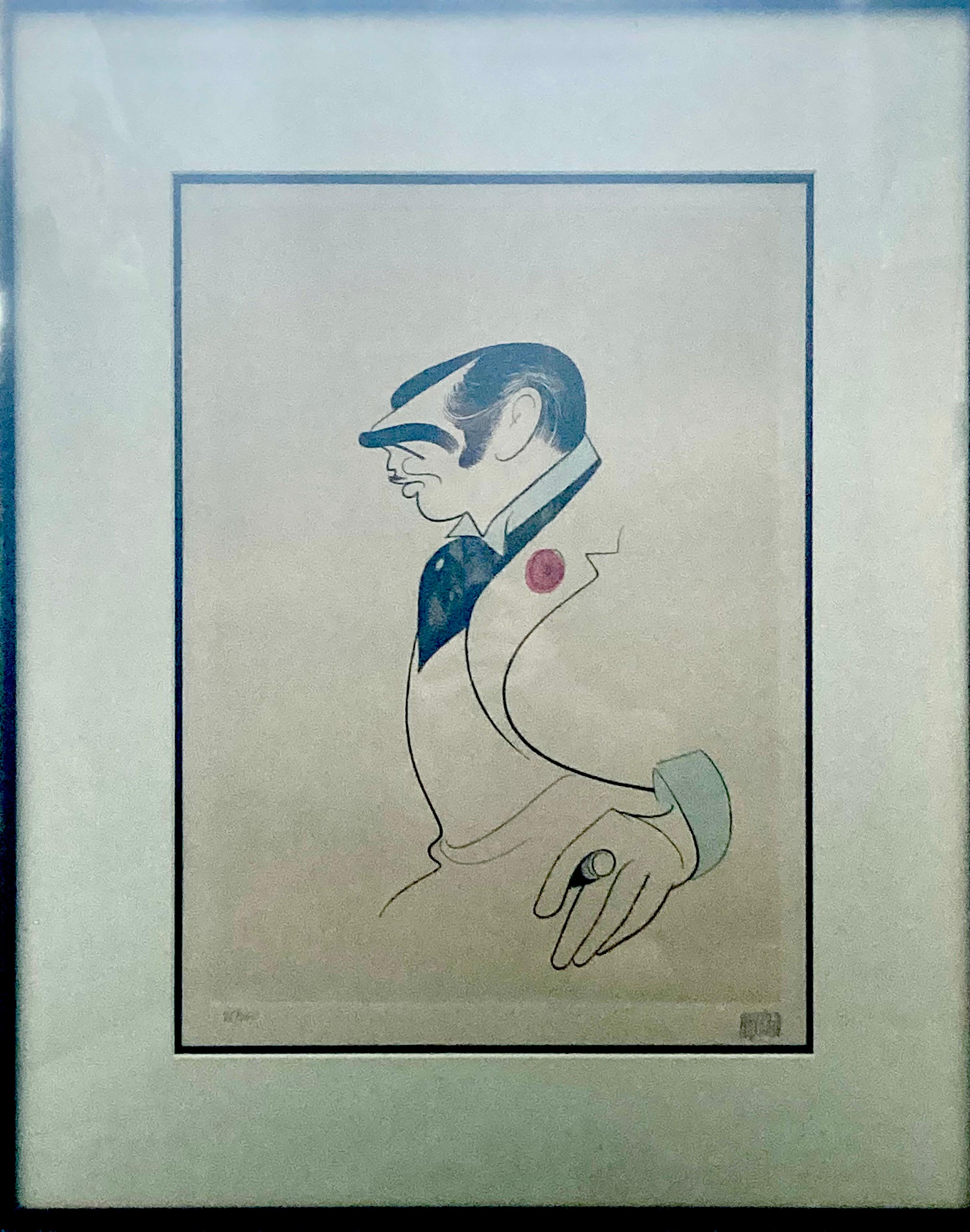 "Clark Gable" - Print by Albert Al Hirschfeld