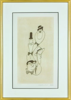 Vintage "Classic Comedians"  original etching by Al Hirschfeld. Artist proof. 