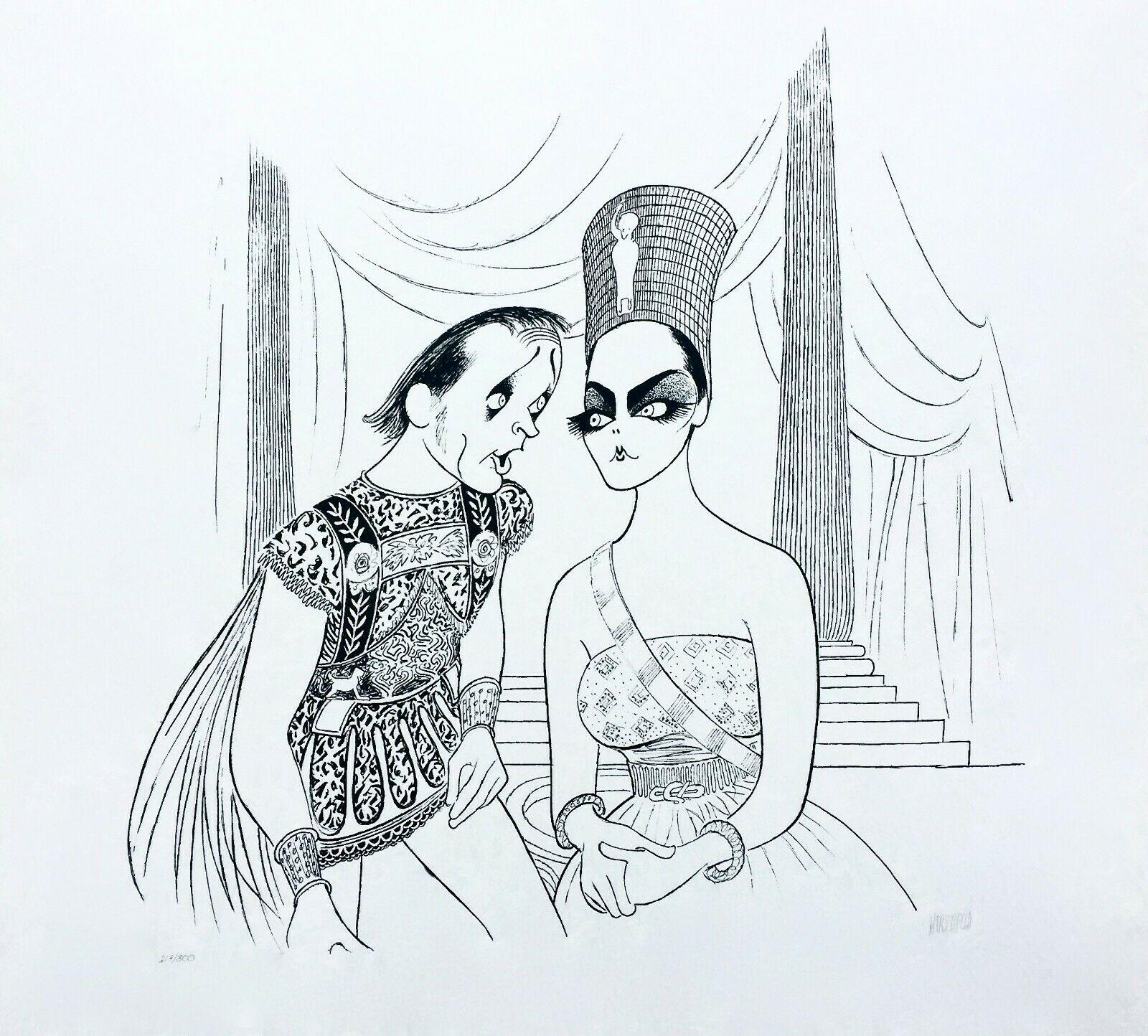 Albert Al Hirschfeld Portrait Print - Cleopatra (Richard Burton & Elizabeth Taylor), Al Hirschfeld