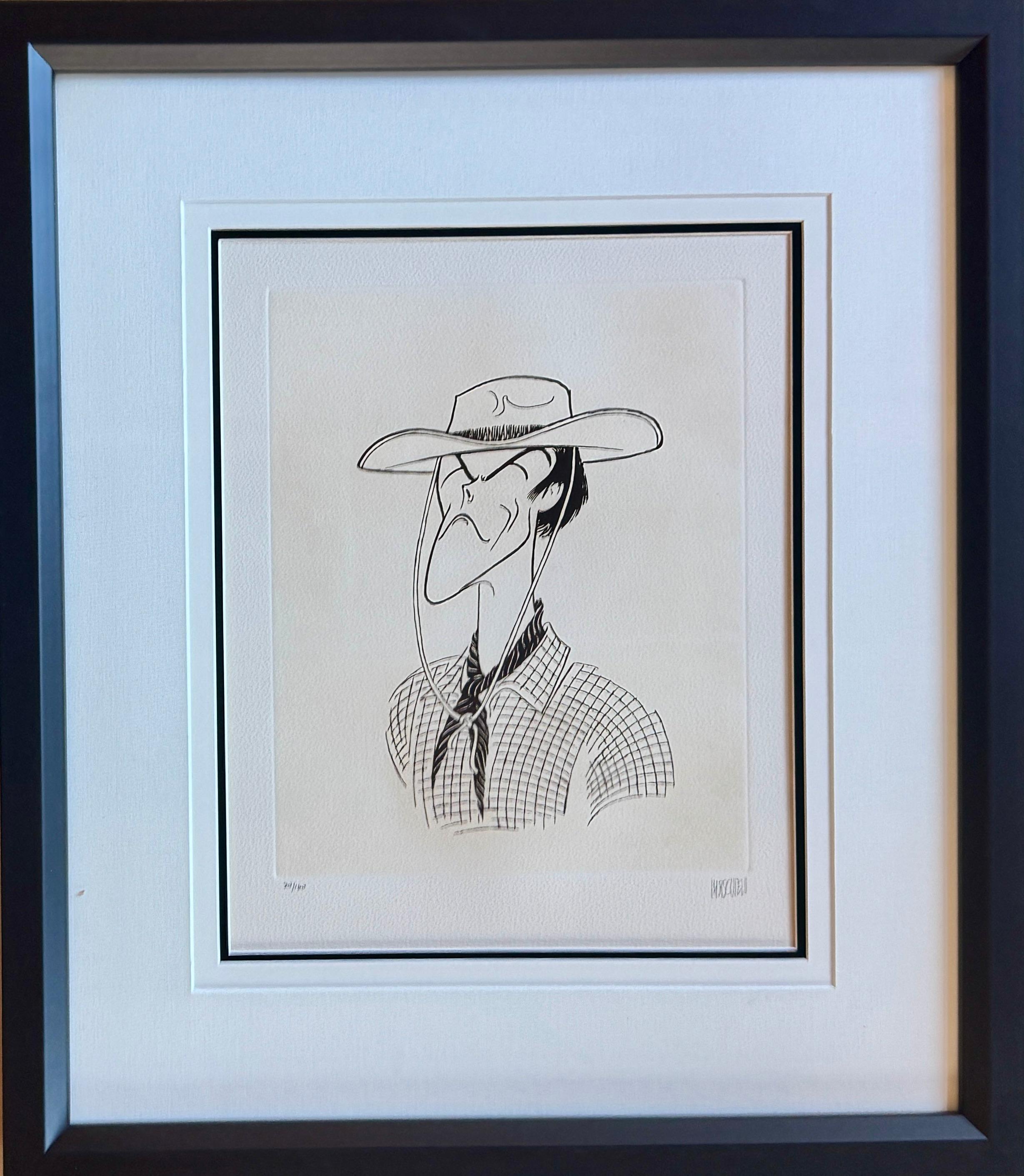 Clint Eastwood Leggenda di Hollywood Stella del cinema Oscar Litho Western - Print di Albert Al Hirschfeld