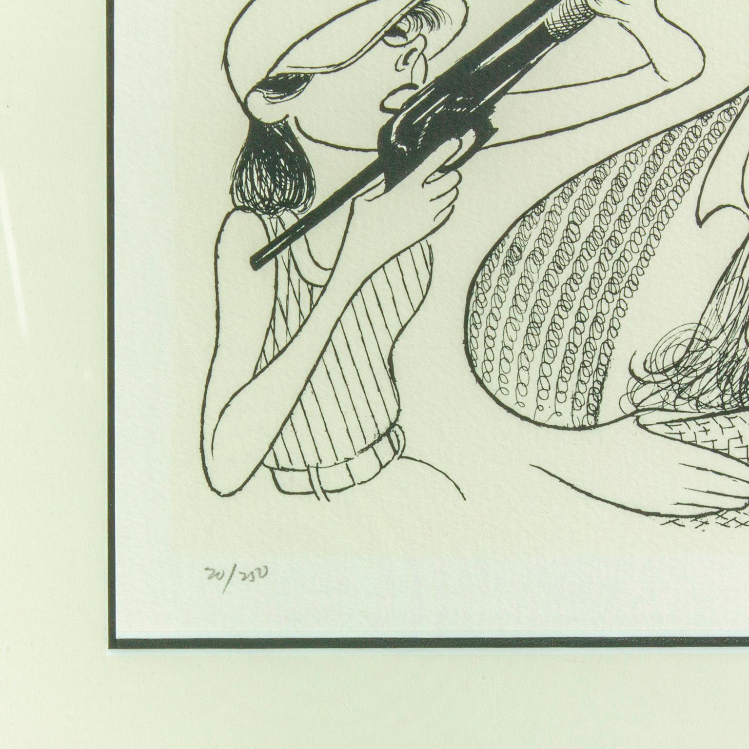 Lithographie originale « Cultural Season '84 » d'Al Hirschfeld. Signé à la main. - Print de Albert Al Hirschfeld