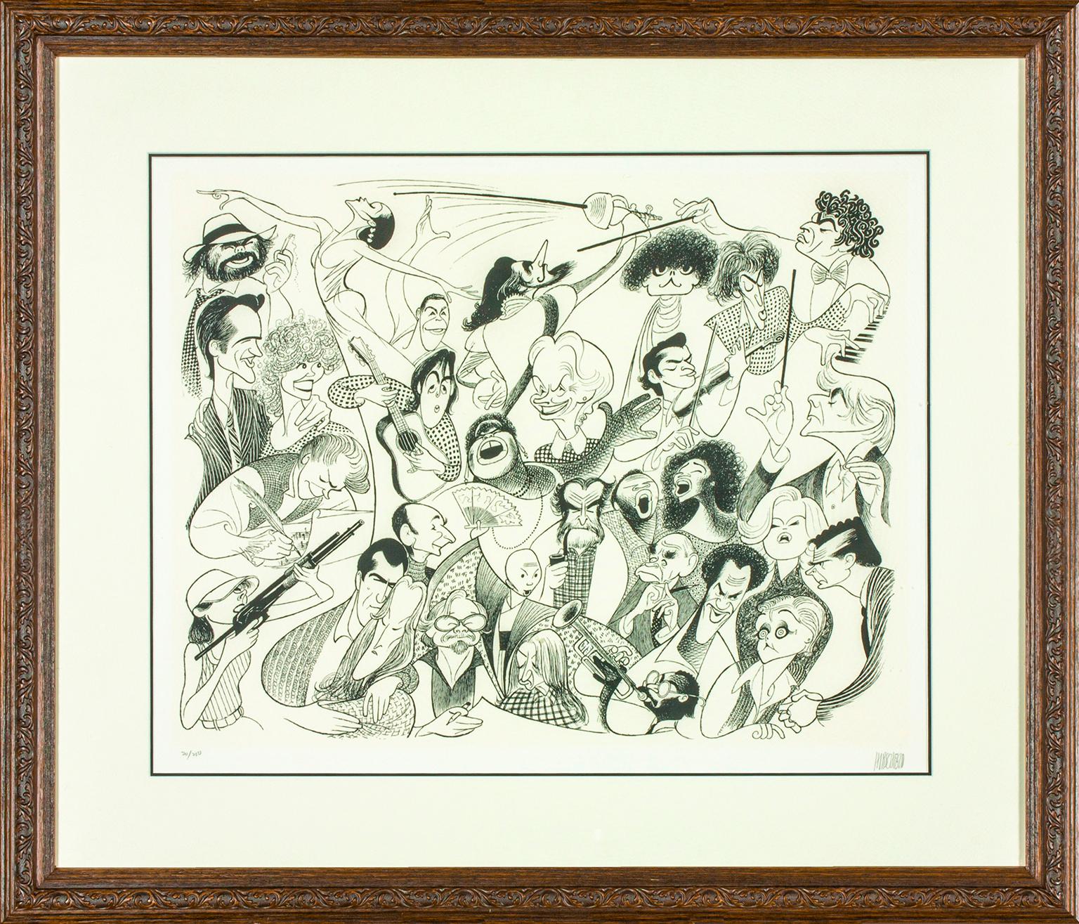 "Cultural Season '84" original lithograph by Al Hirschfeld. Hand signed.