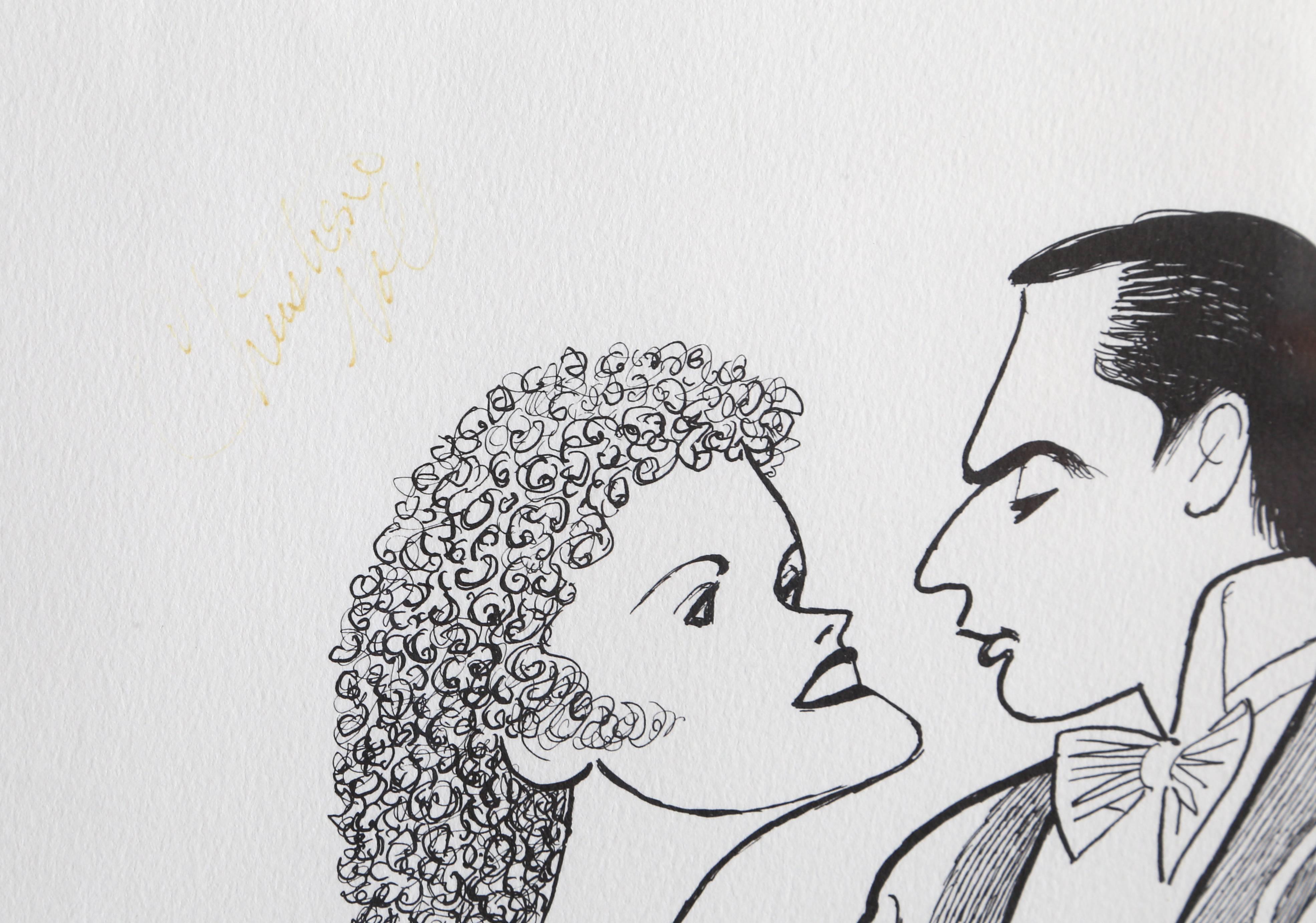 Artist: Al Hirschfeld, American (1903-2003)
Title: Dr. Jekyll and Mr. Hyde
Year: circa 2000
Medium:	Lithograph, signed and numbered in pencil
Edition: 60/100
Image Size: 10 x 16 inches
Frame:  23 x 28 inches

Looks to be signed by cast members in